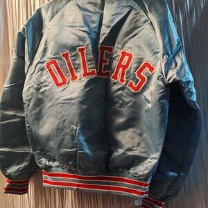 RARE VINTAGE HOUSTON OILERS LICENSED STAHL URBAN #0 JACKET SIZE MEDIUM